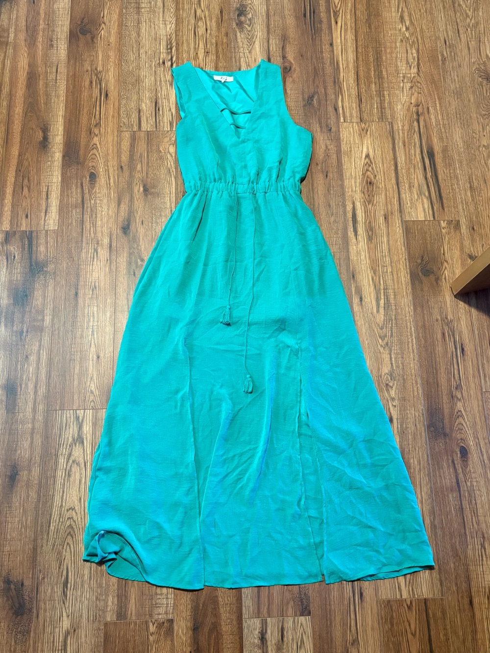 BB Dakota Teal Sleeveless Maxi Dress with Drawstring